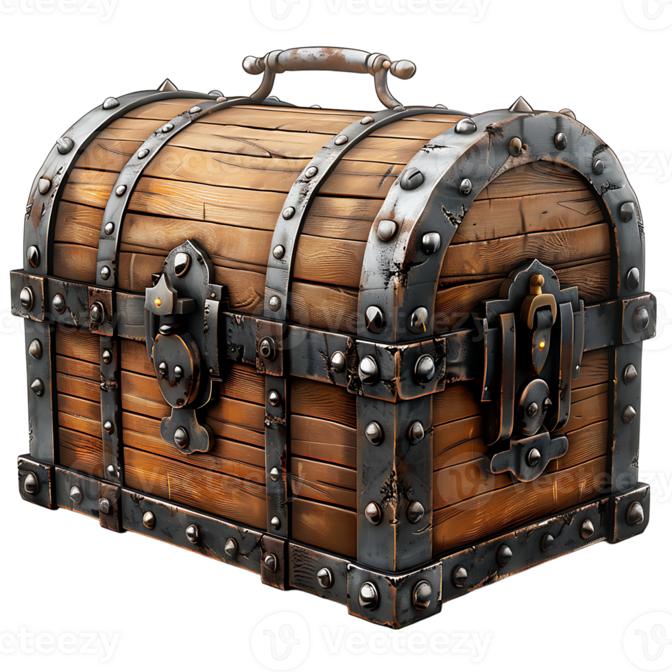 Treasure chest game asset on isolated transparent background png