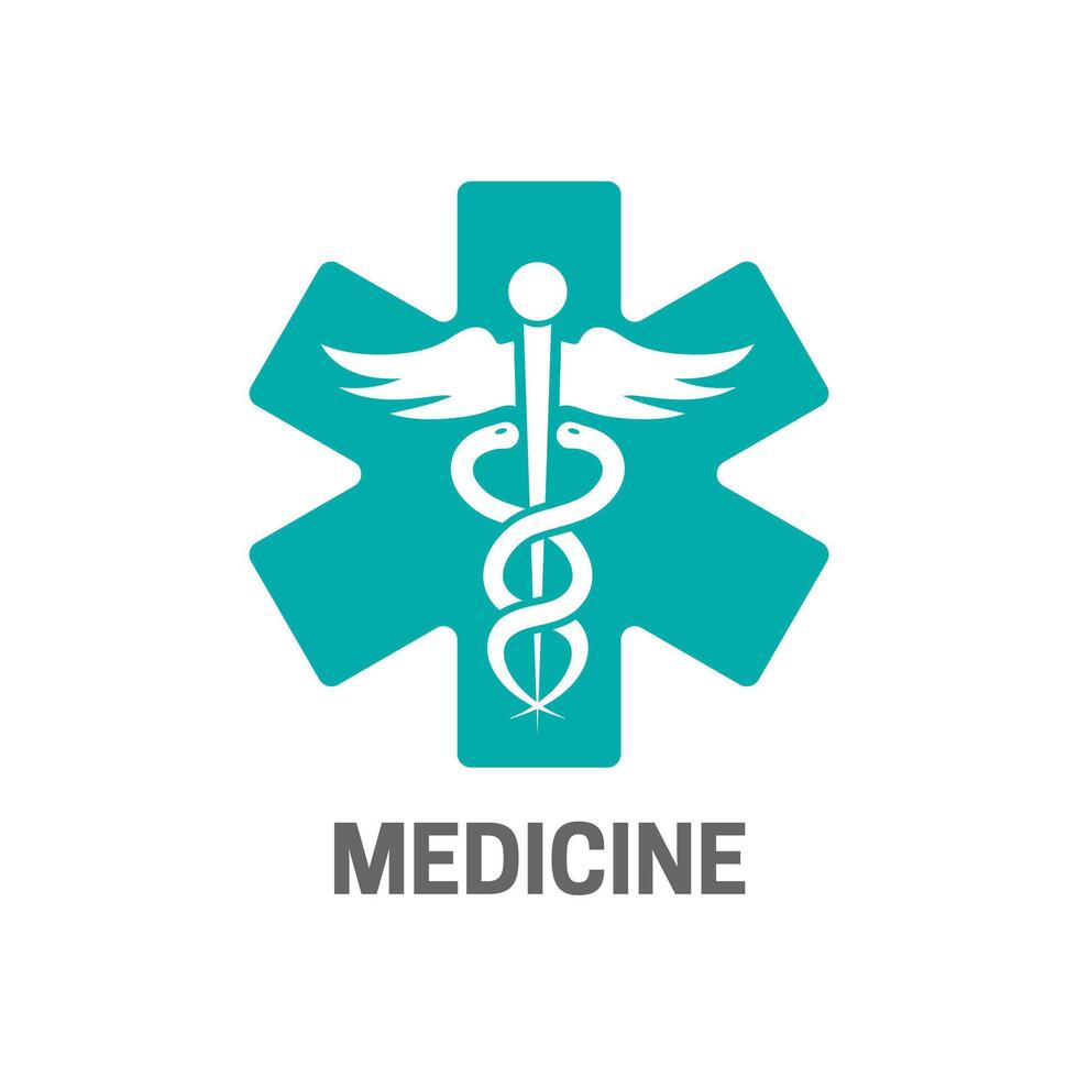 Medicine Icon Set with Caduceus, Cross and Serpent vector