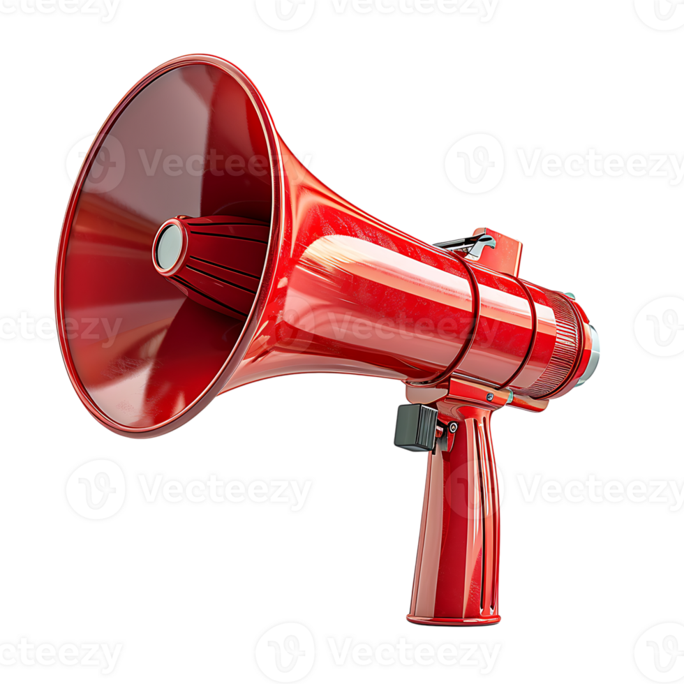 Red megaphone on isolated transparent background png