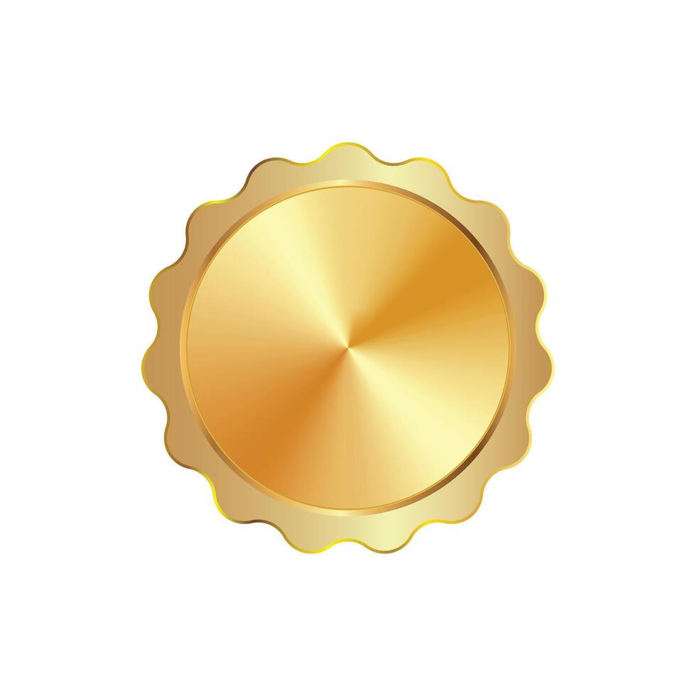 Gold Seal Stamp Badge Ribbon Isolated vector