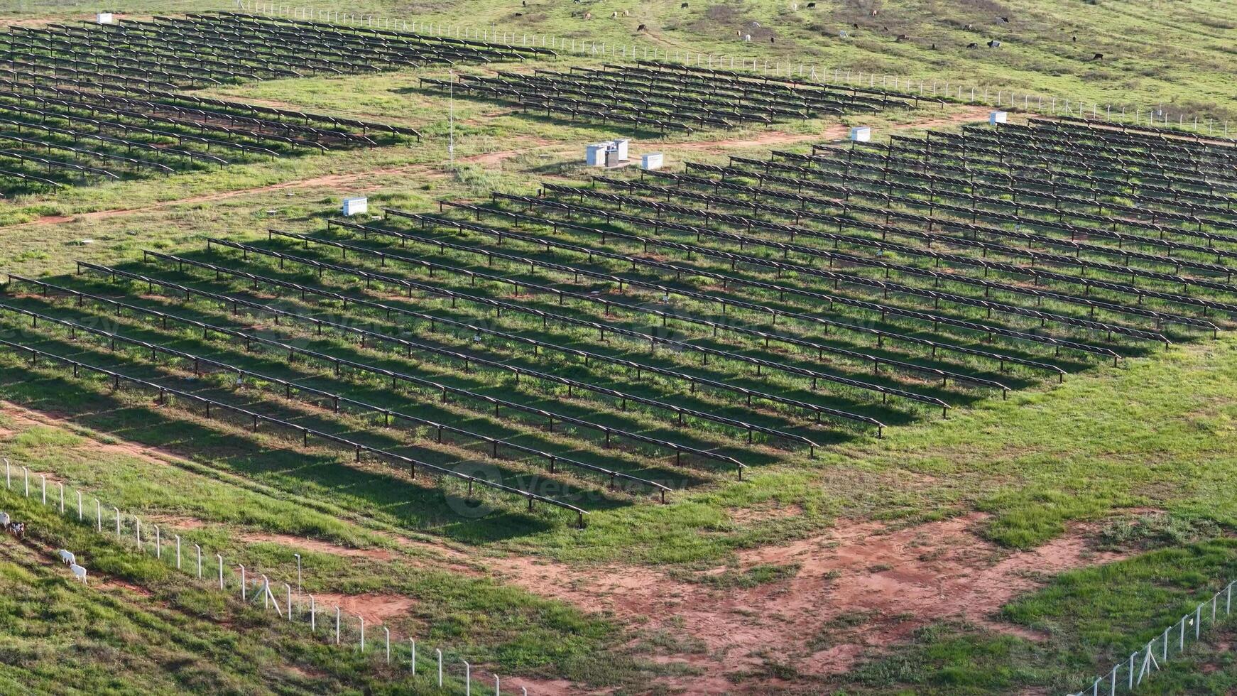 solar energy plant in rural area photo
