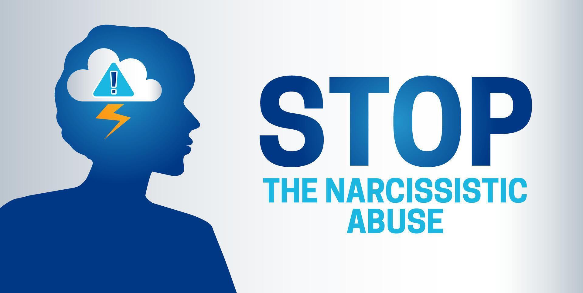 Stop the Narcisisstic Abuse Illustration with Woman vector