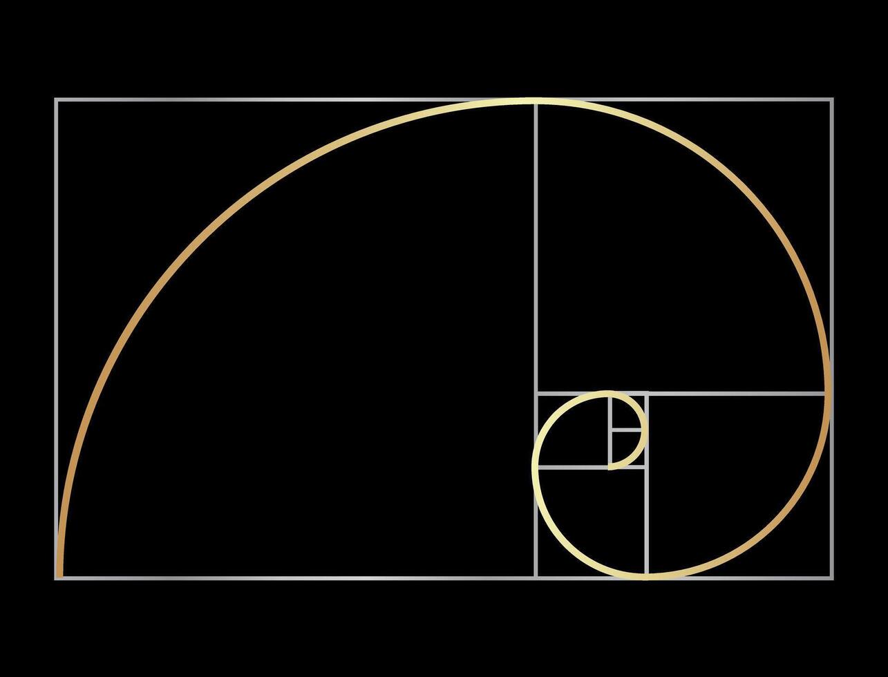 fibonacci o dorado proporción negro antecedentes ilustración vector