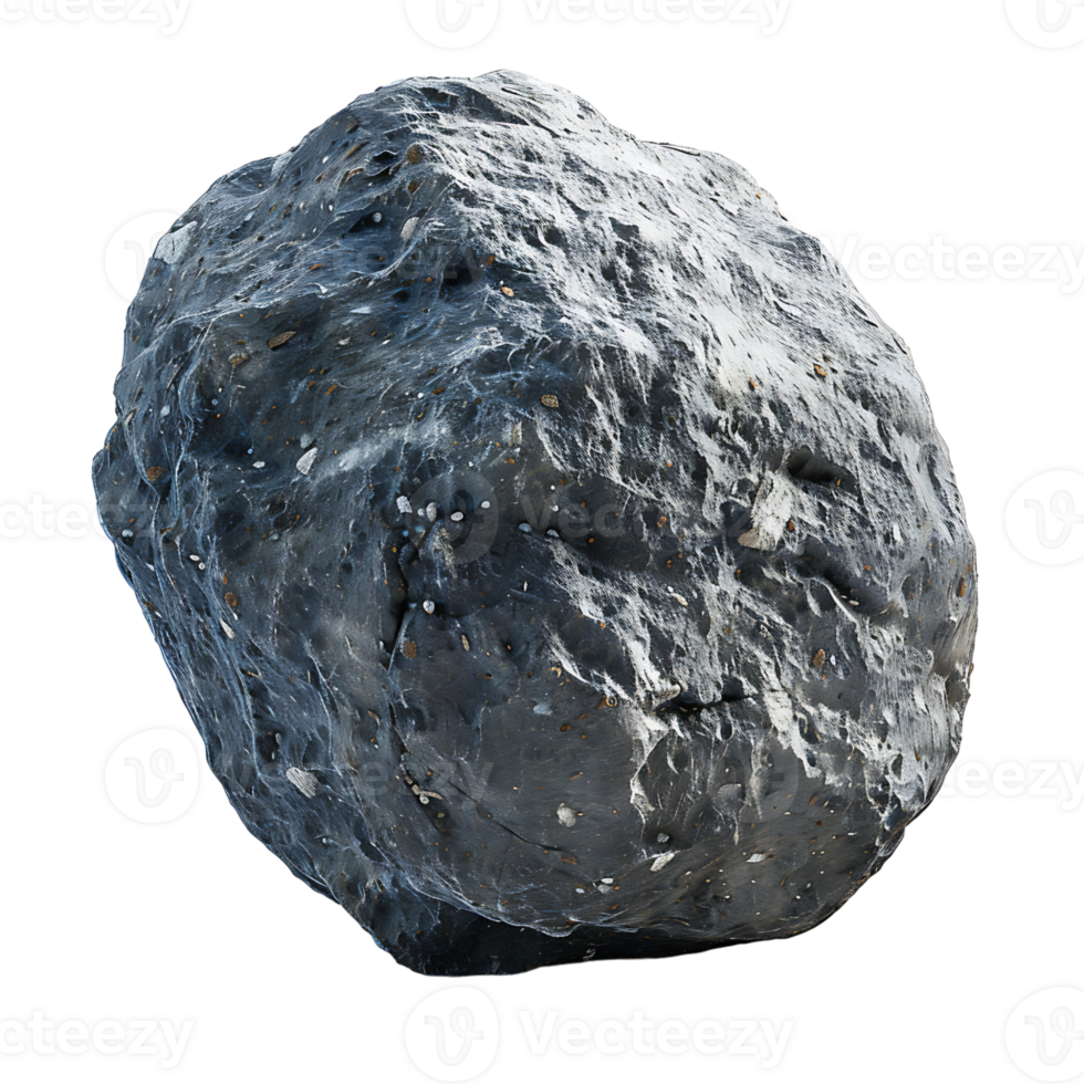 Round asteroid on isolated transparent background png