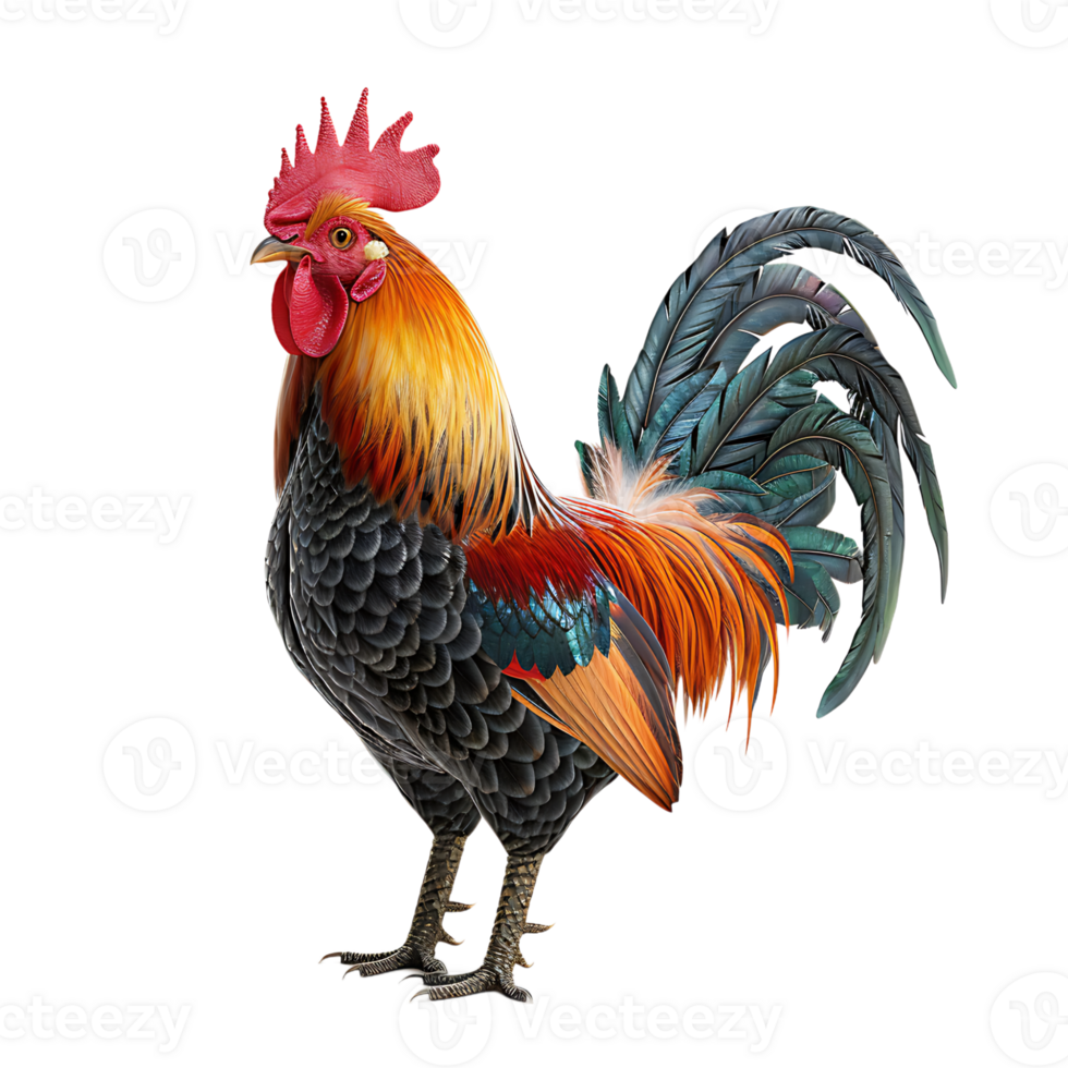 Rooster on isolated transparent background png