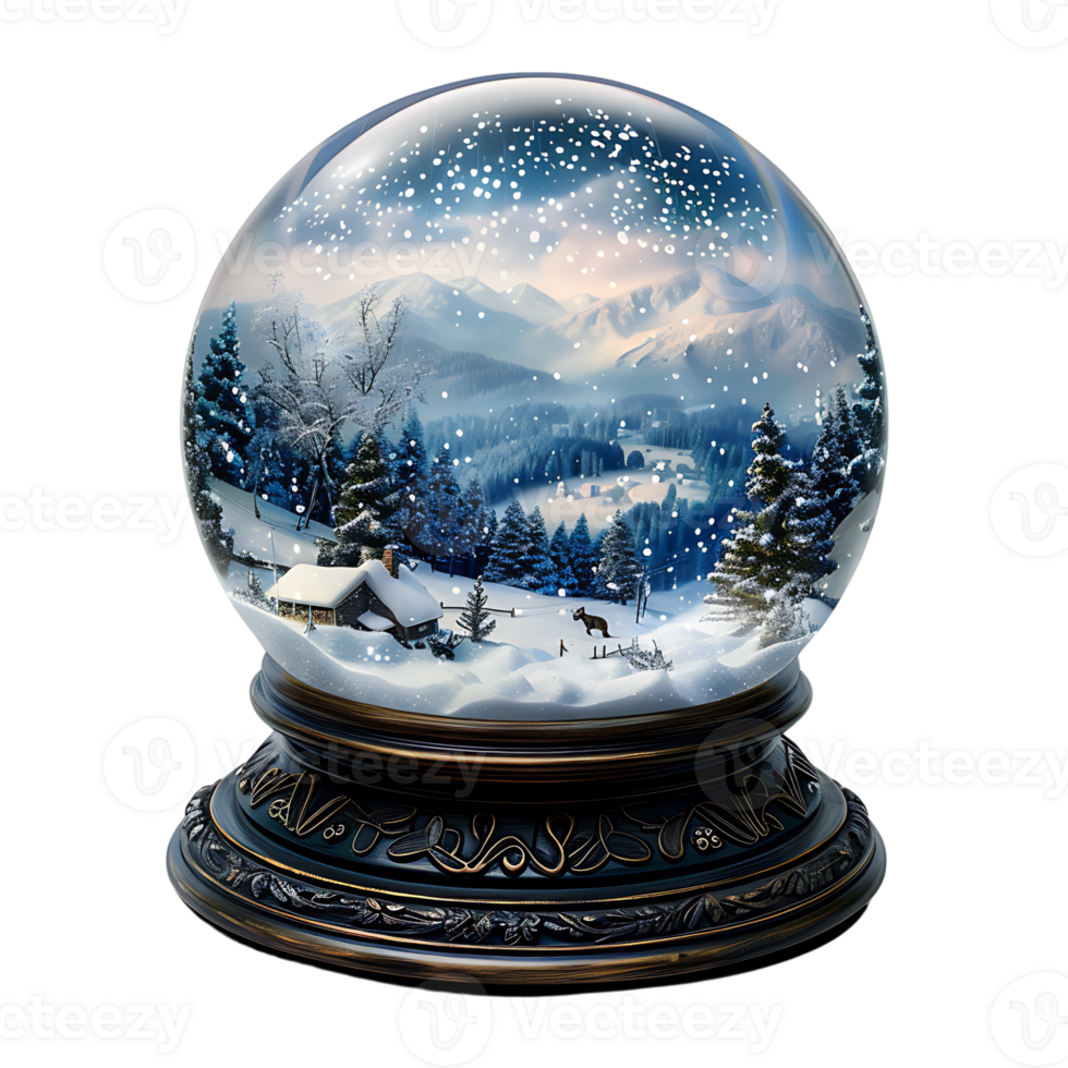 Snow globe on isolated transparent background png