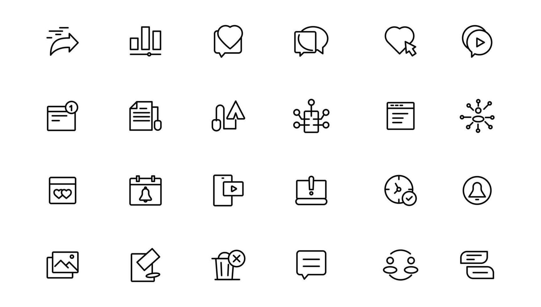 Internet icon set. Containing online, computer, network, website, server, web design, hardware, software and programming. vector