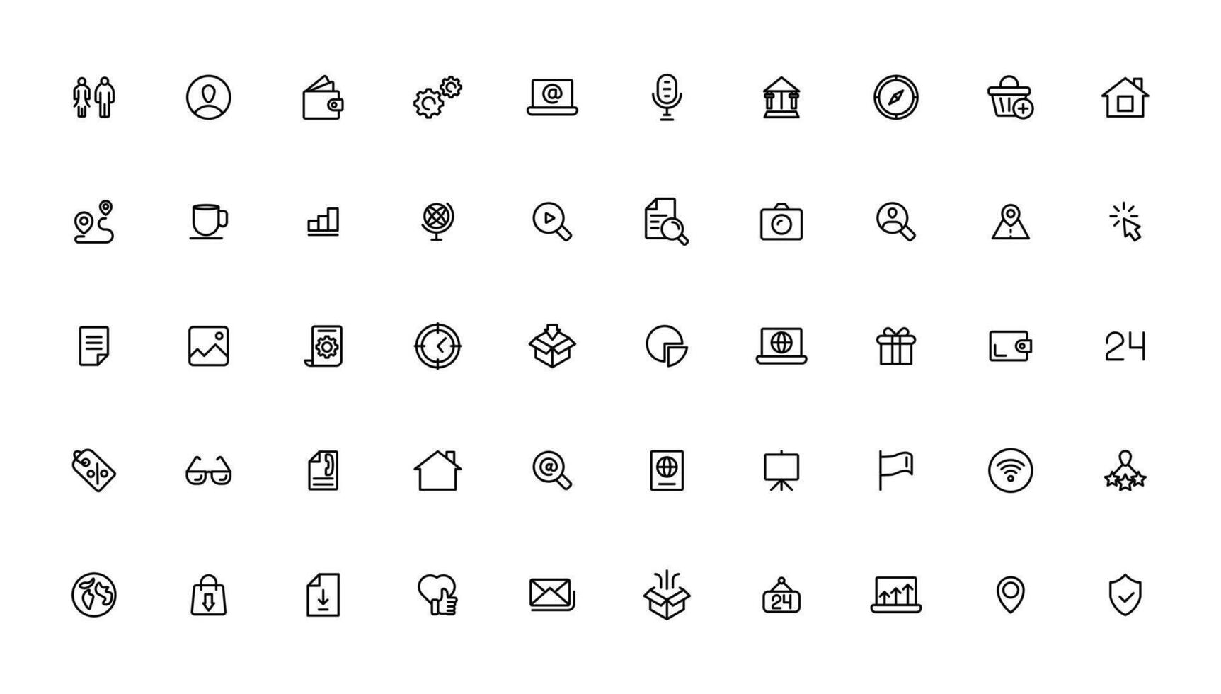 Digital Marketing web icons in line style. Social, networks, feedback, communication, marketing, ecommerce. vector