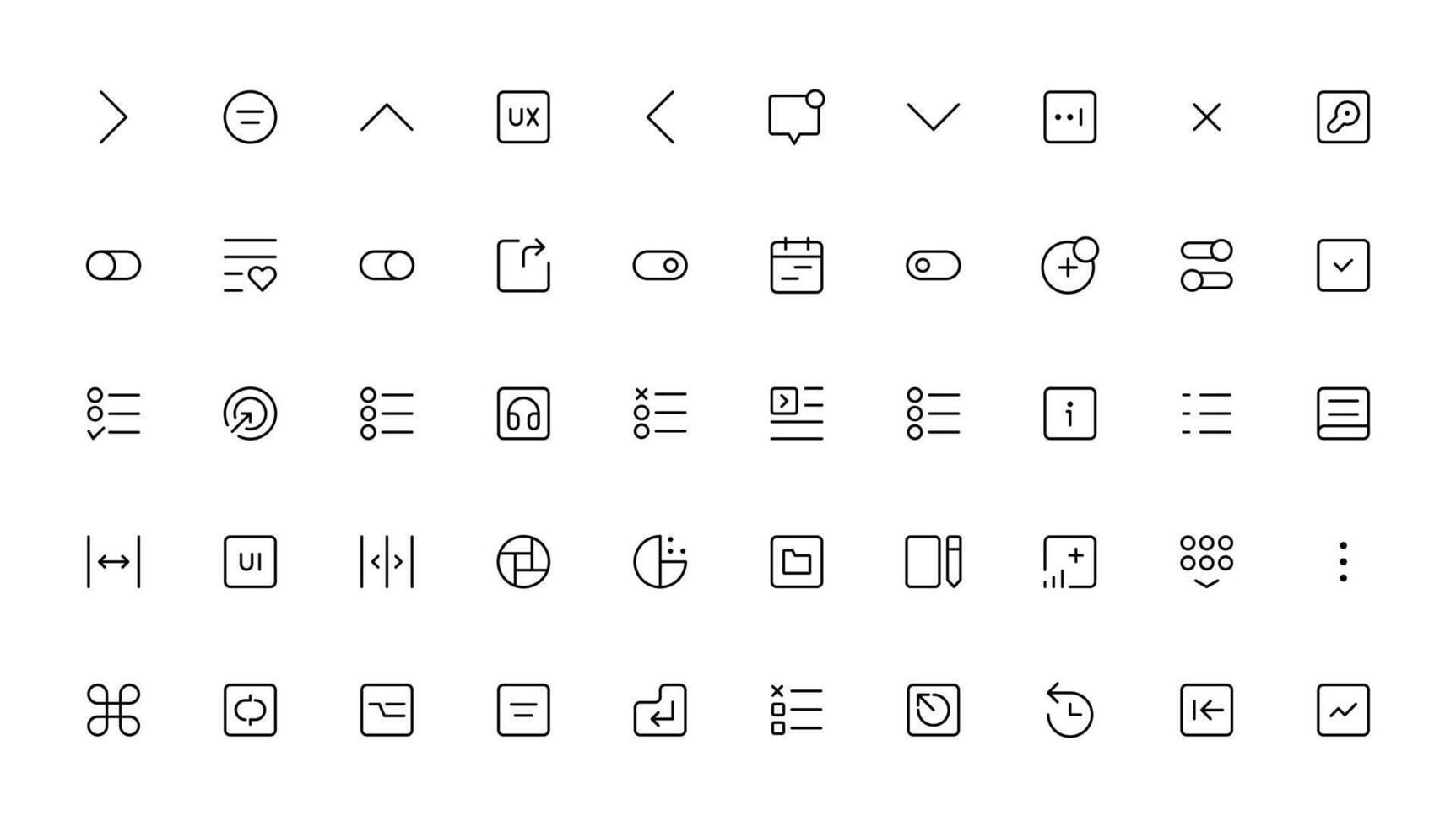 Ui ux icon set, user interface iconset collection. vector