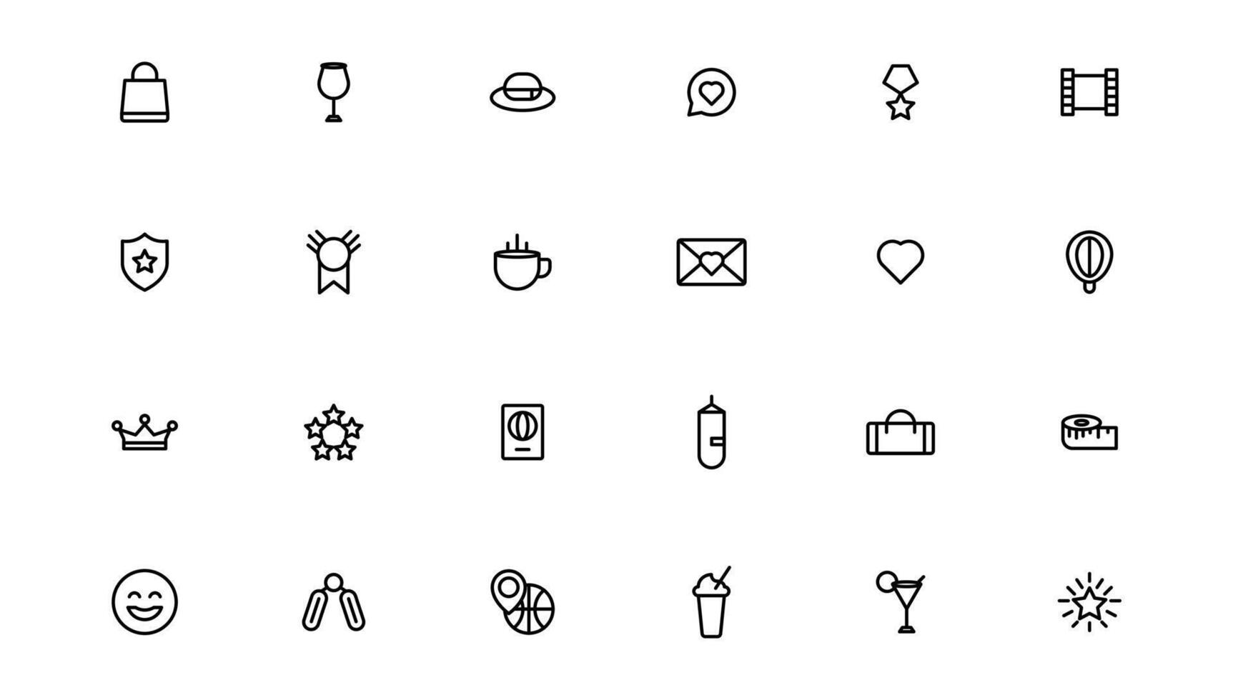 Lifestyle and Entertainment icons. Thin line icons collection. Outline icon. vector