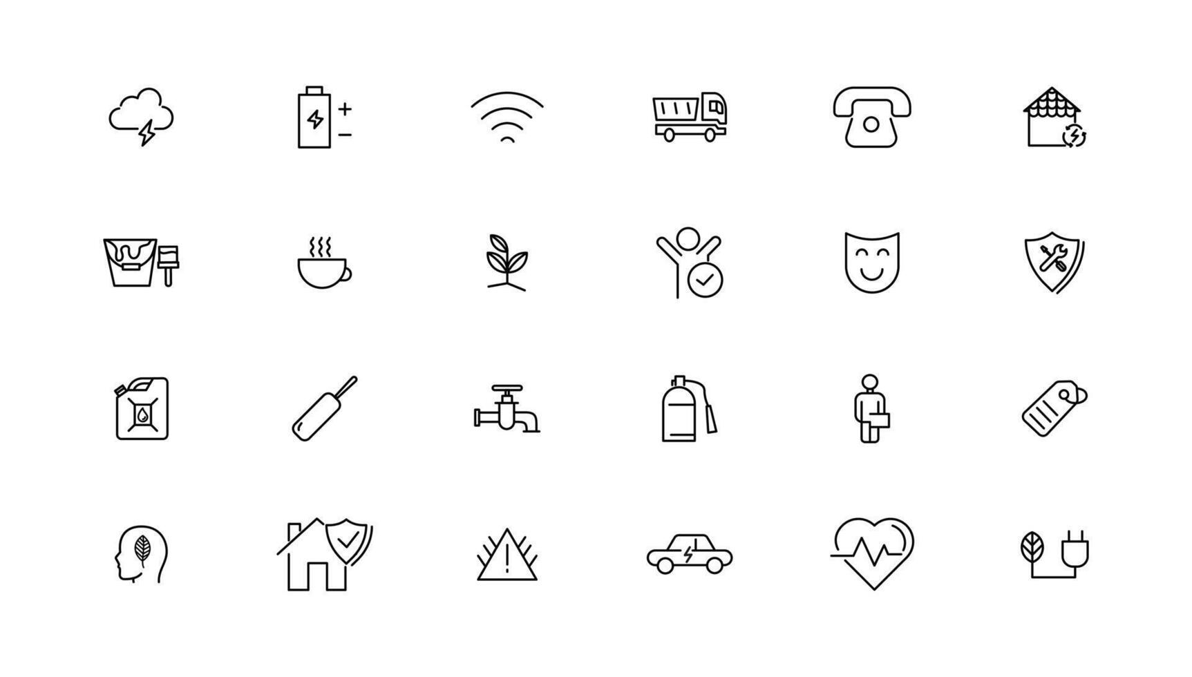 Industry and Environment icons. Thin line icons collection. illustration. vector