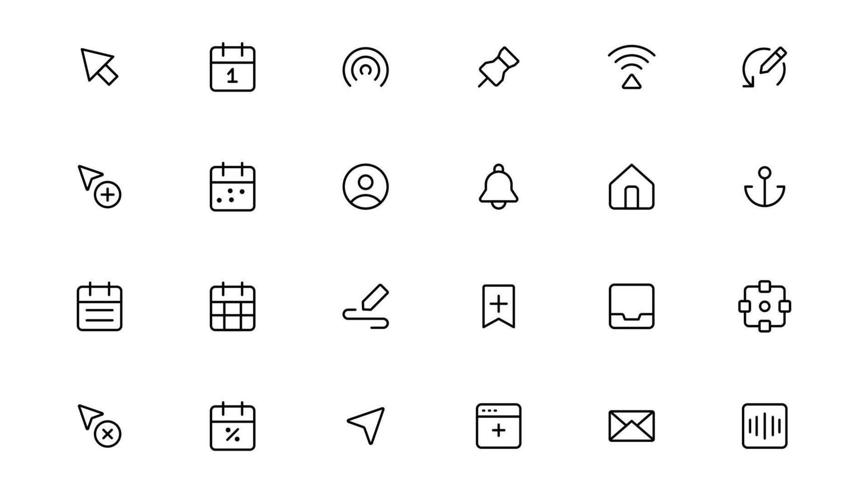 Ui ux icon set, user interface iconset collection. vector