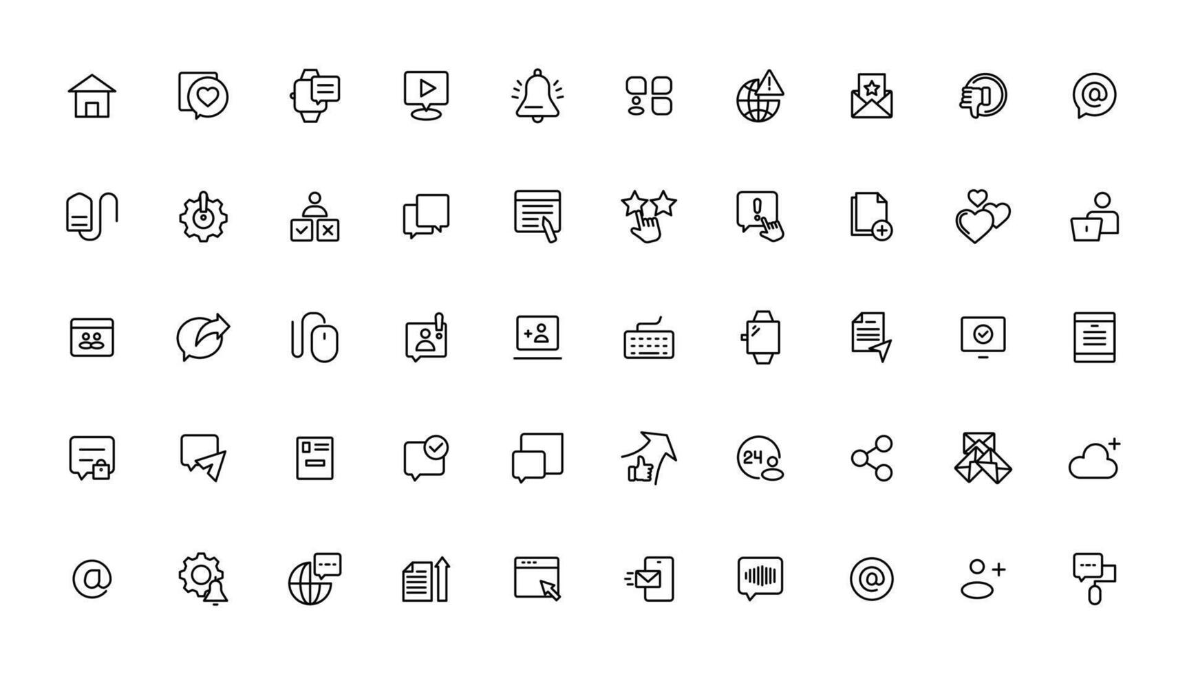 Internet icon set. Containing online, computer, network, website, server, web design, hardware, software and programming. vector