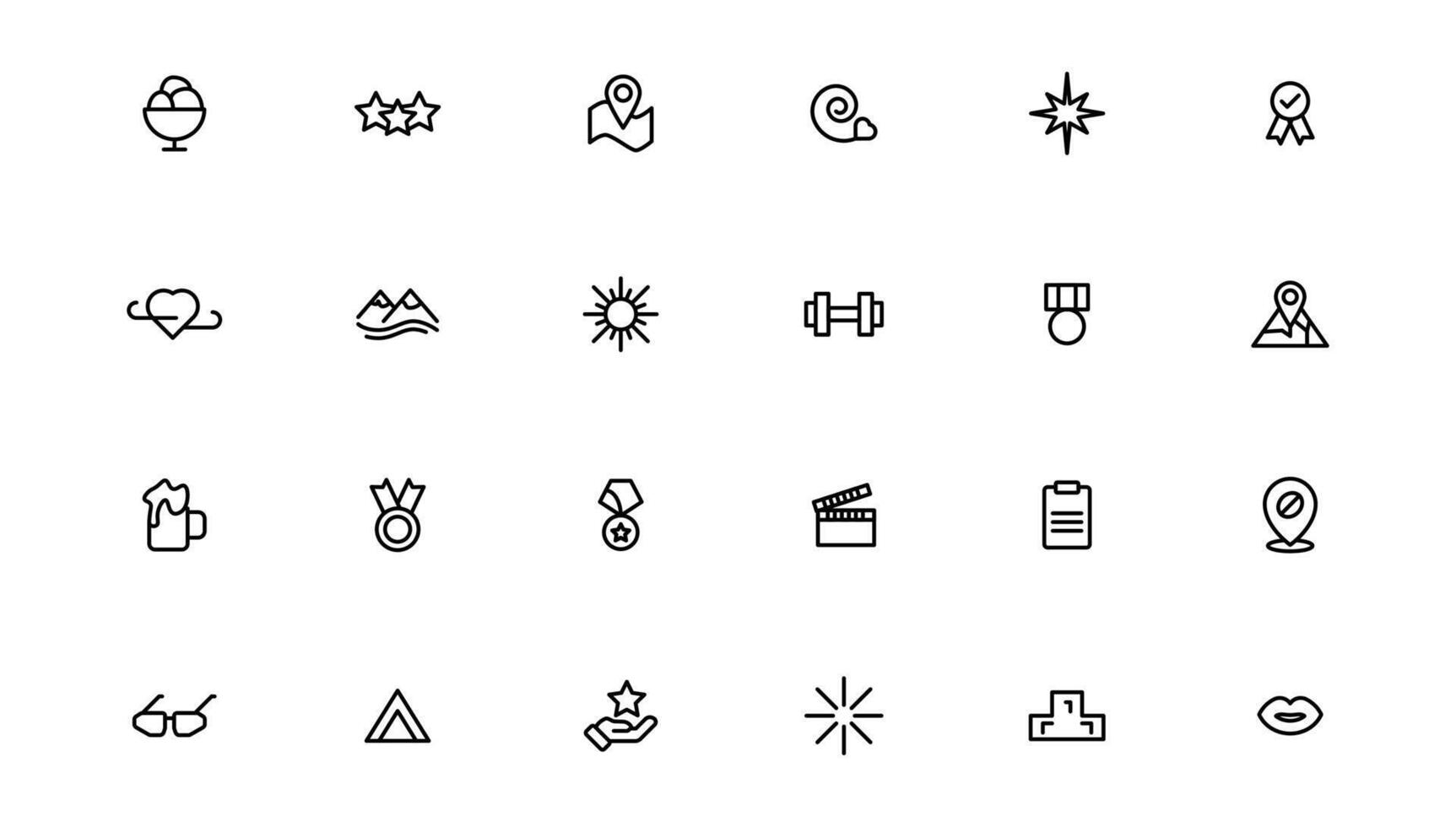 Lifestyle and Entertainment icons. Thin line icons collection. Outline icon. vector