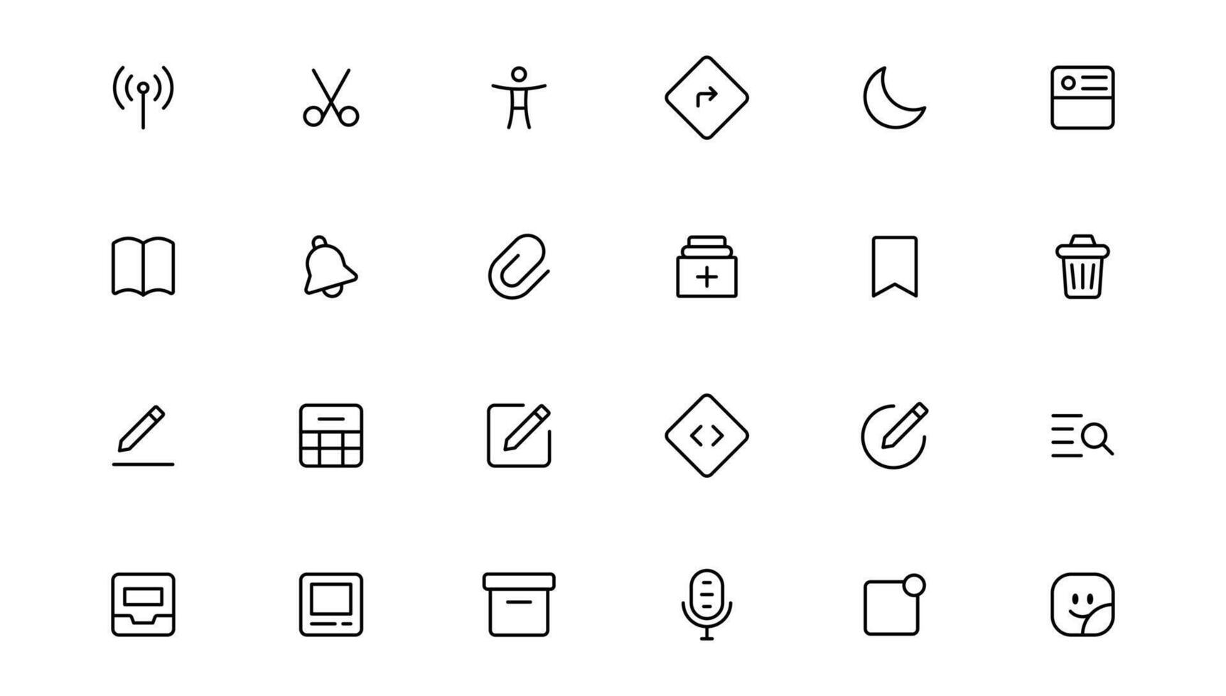 Ui ux icon set, user interface iconset collection. vector