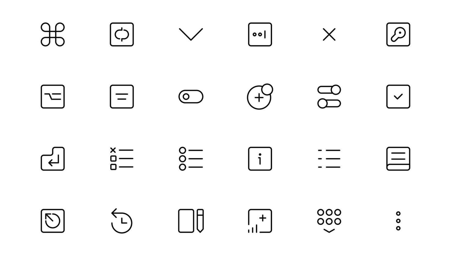 Ui ux icon set, user interface iconset collection. vector