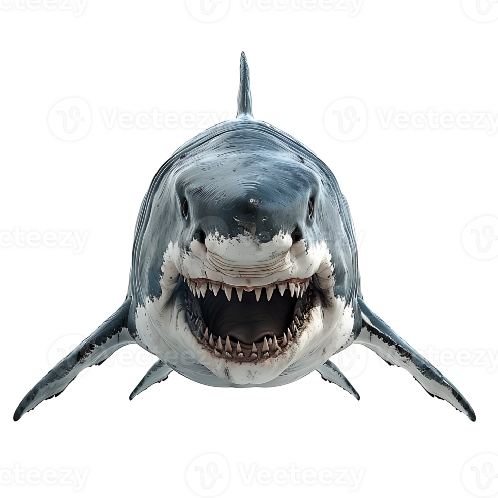 megalodon voorkant visie Aan geïsoleerd transparant achtergrond png