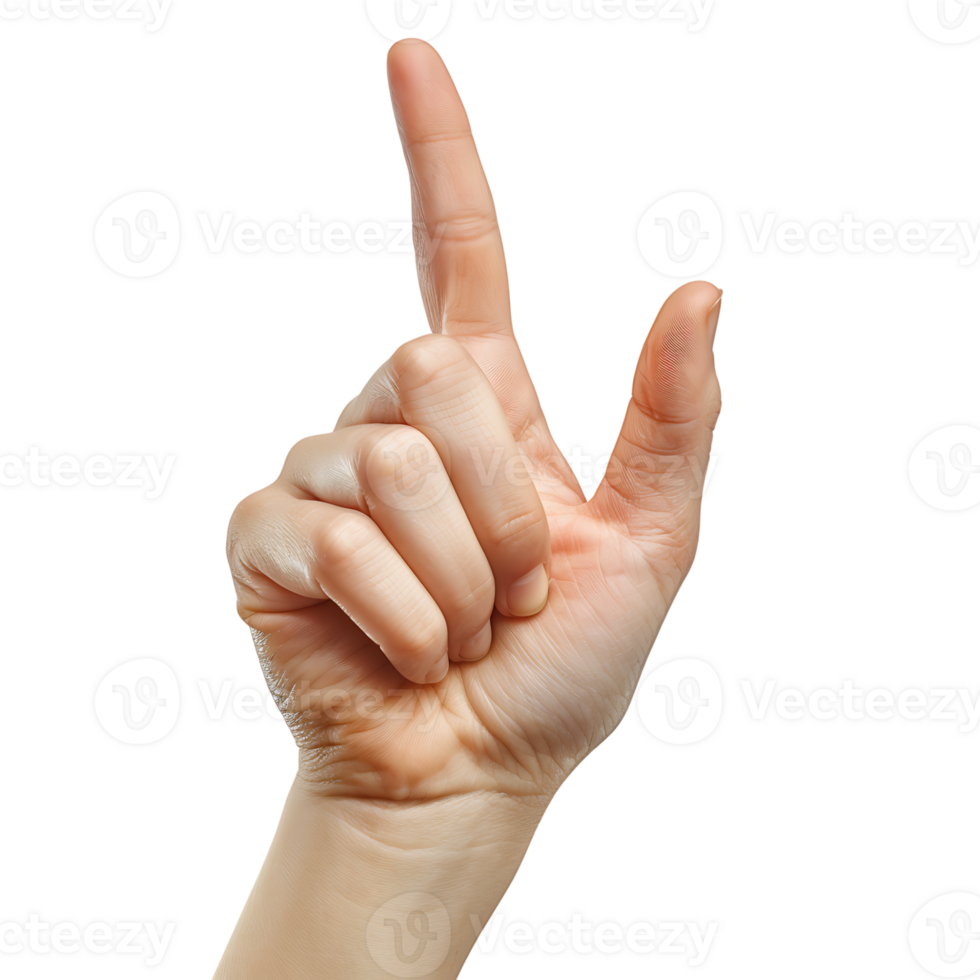 Attention gesture on isolated transparent background png