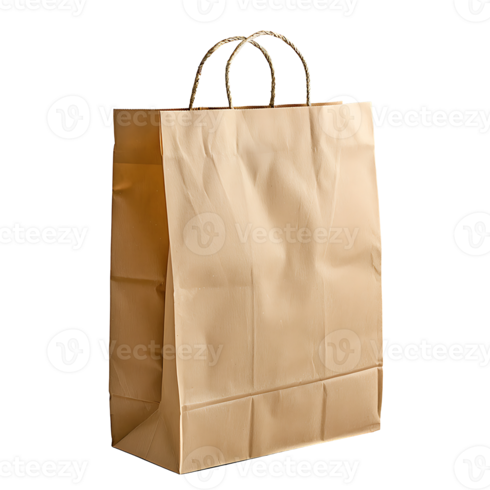 Paper bag for mockup on isolated transparent background png