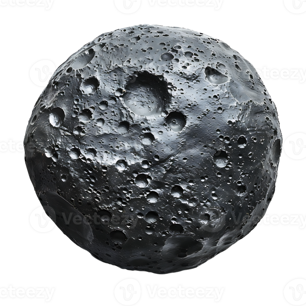 Round asteroid on isolated transparent background png