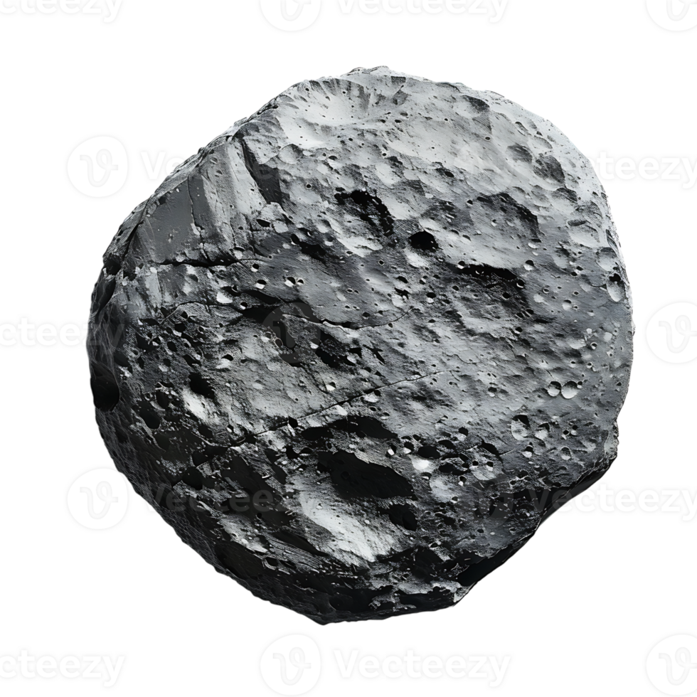 Round asteroid on isolated transparent background png