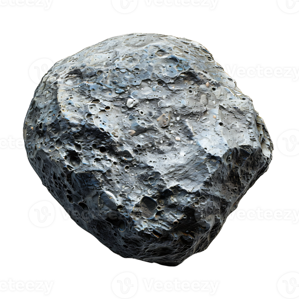 Round asteroid on isolated transparent background png