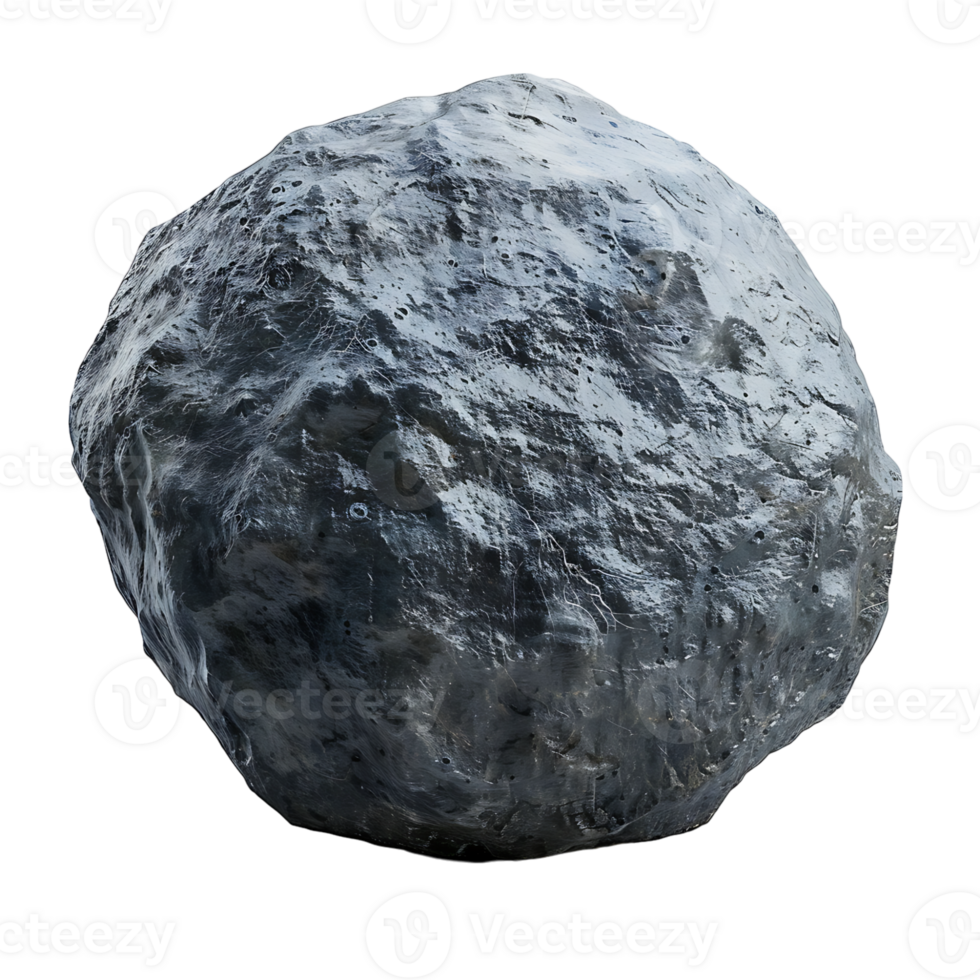 Round asteroid on isolated transparent background png