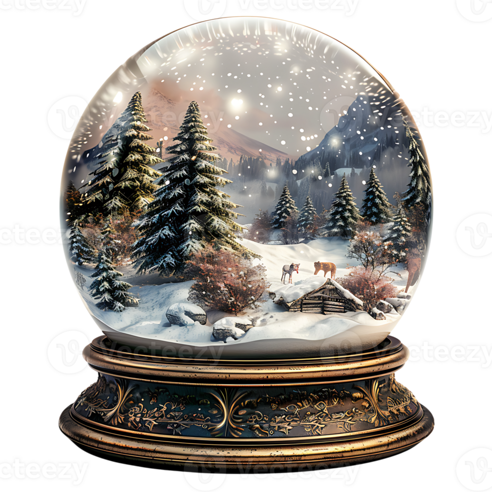 Snow globe on isolated transparent background png