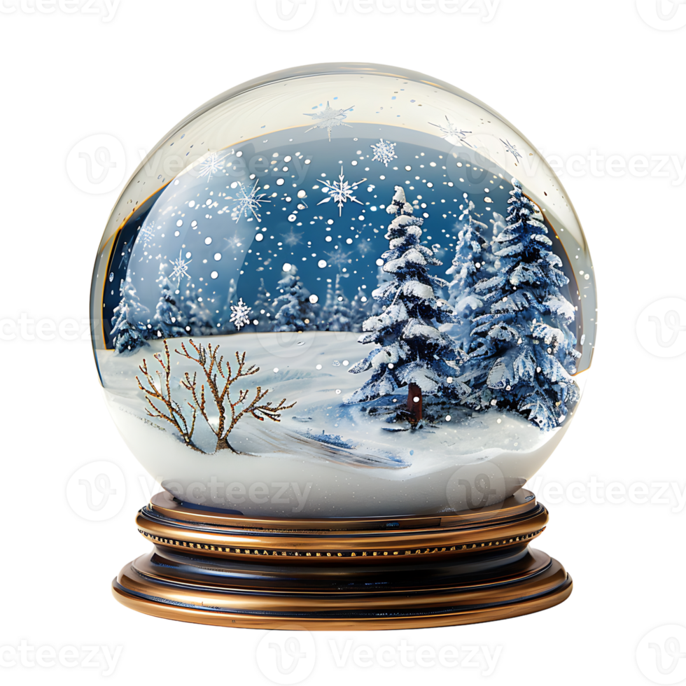 Snow globe on isolated transparent background png