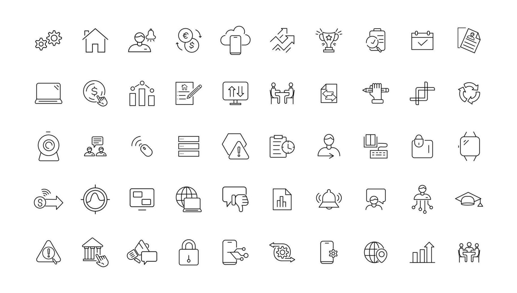 Information technology line icons collection. Big UI icon set in a flat design. Thin outline icons pack. illustration vector