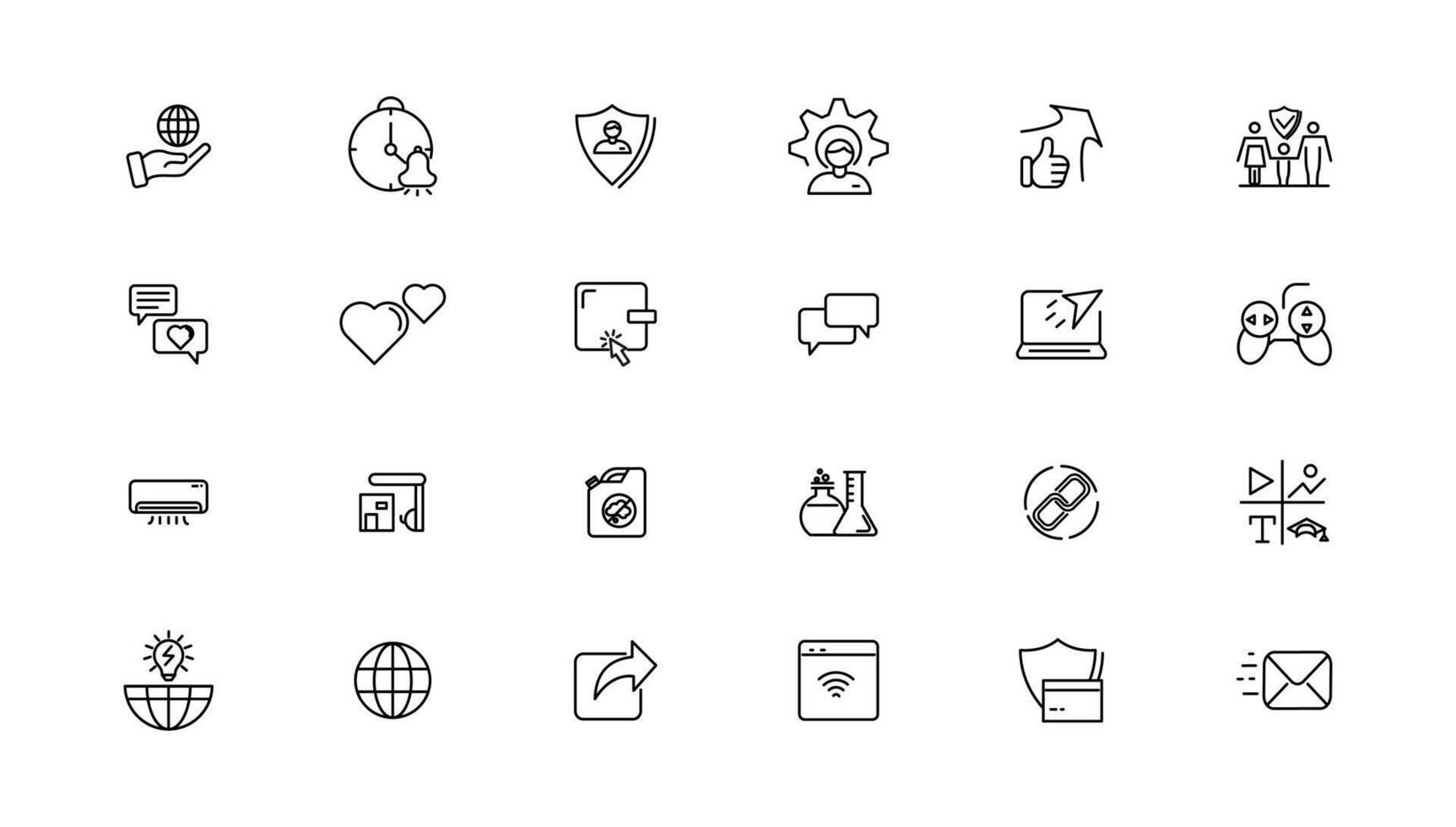 Information technology line icons collection. Big UI icon set in a flat design. Thin outline icons pack. illustration vector