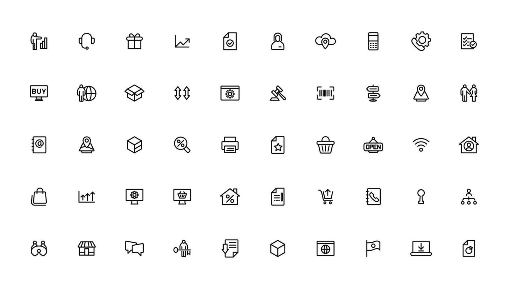 Digital Marketing web icons in line style. Social, networks, feedback, communication, marketing, ecommerce. vector