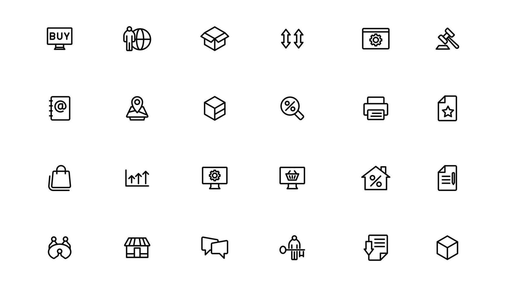 Digital Marketing web icons in line style. Social, networks, feedback, communication, marketing, ecommerce. vector
