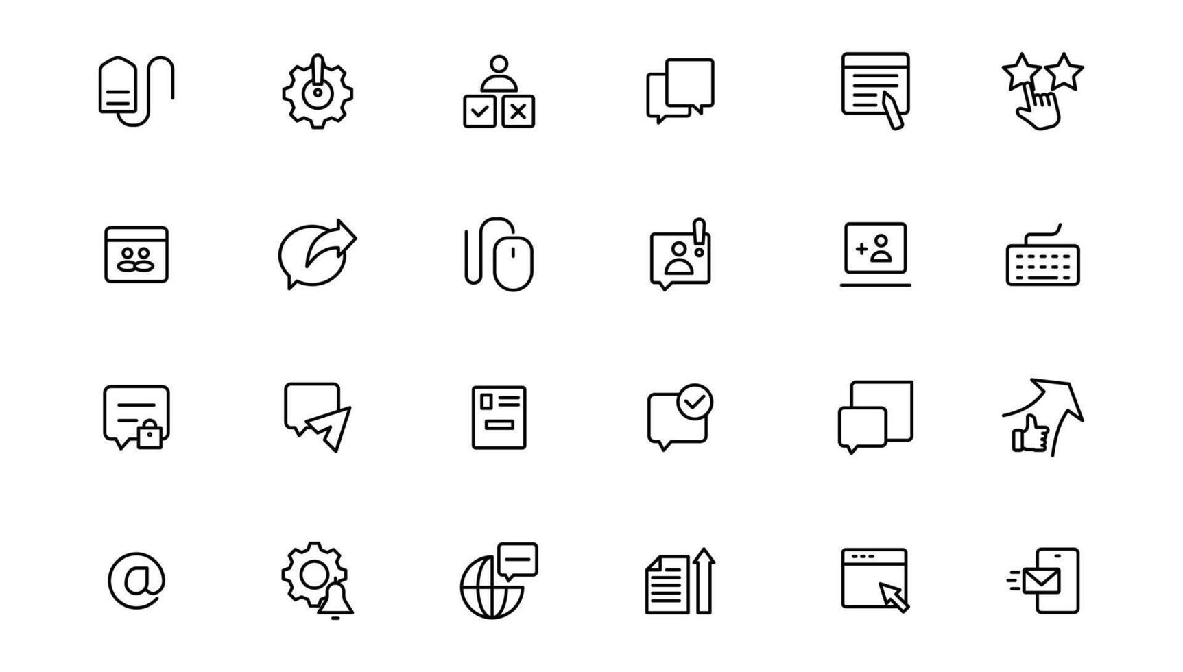 Internet icon set. Containing online, computer, network, website, server, web design, hardware, software and programming. vector