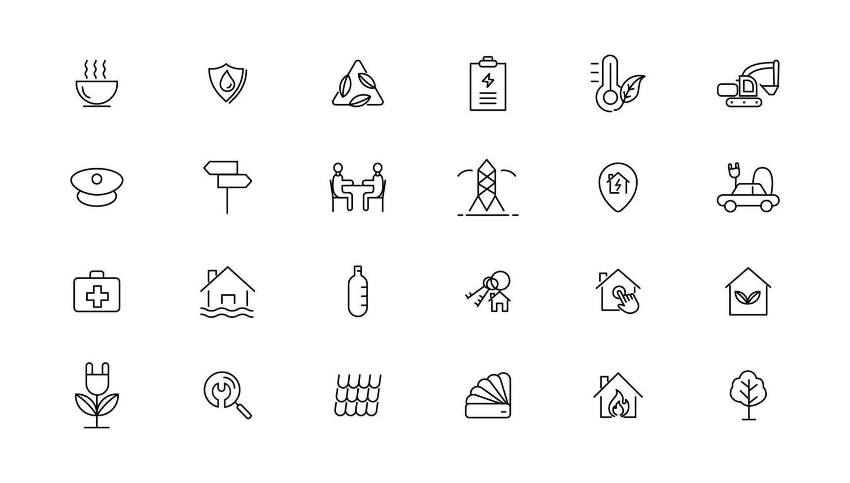 Industry and Environment icons. Thin line icons collection. illustration. vector