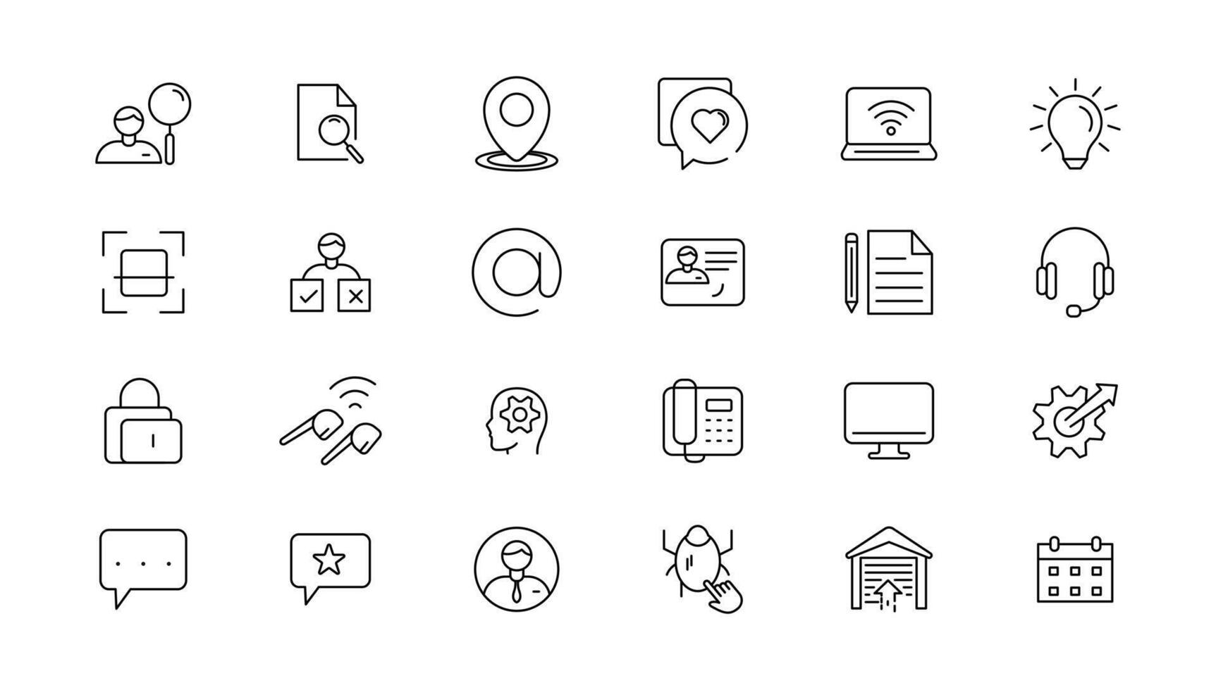 Information technology line icons collection. Big UI icon set in a flat design. Thin outline icons pack. illustration vector