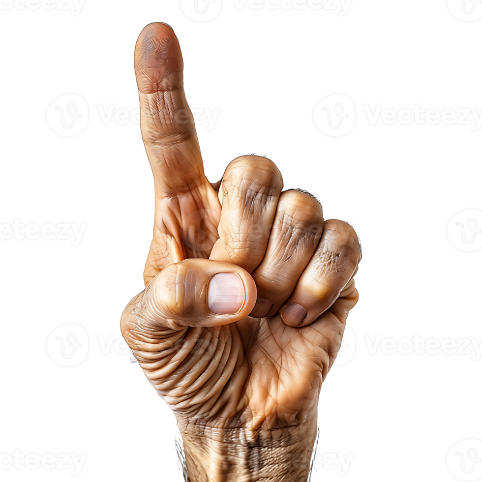 Attention gesture on isolated transparent background png