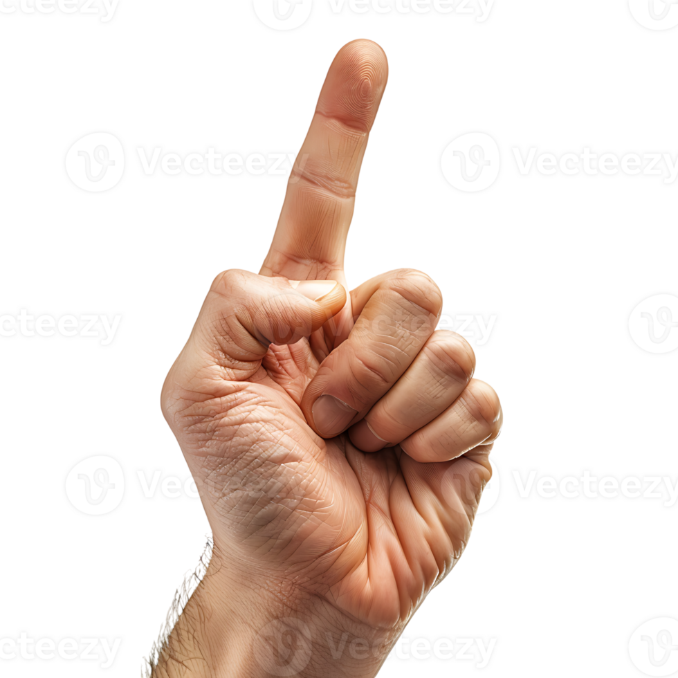 Attention gesture on isolated transparent background png