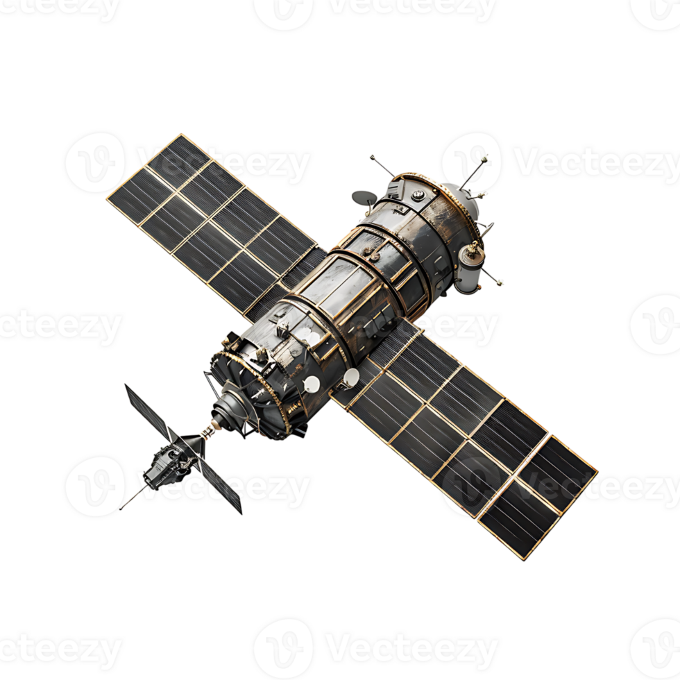 Space satellite on isolated transparent background png