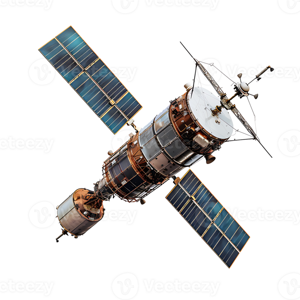 Space satellite on isolated transparent background png