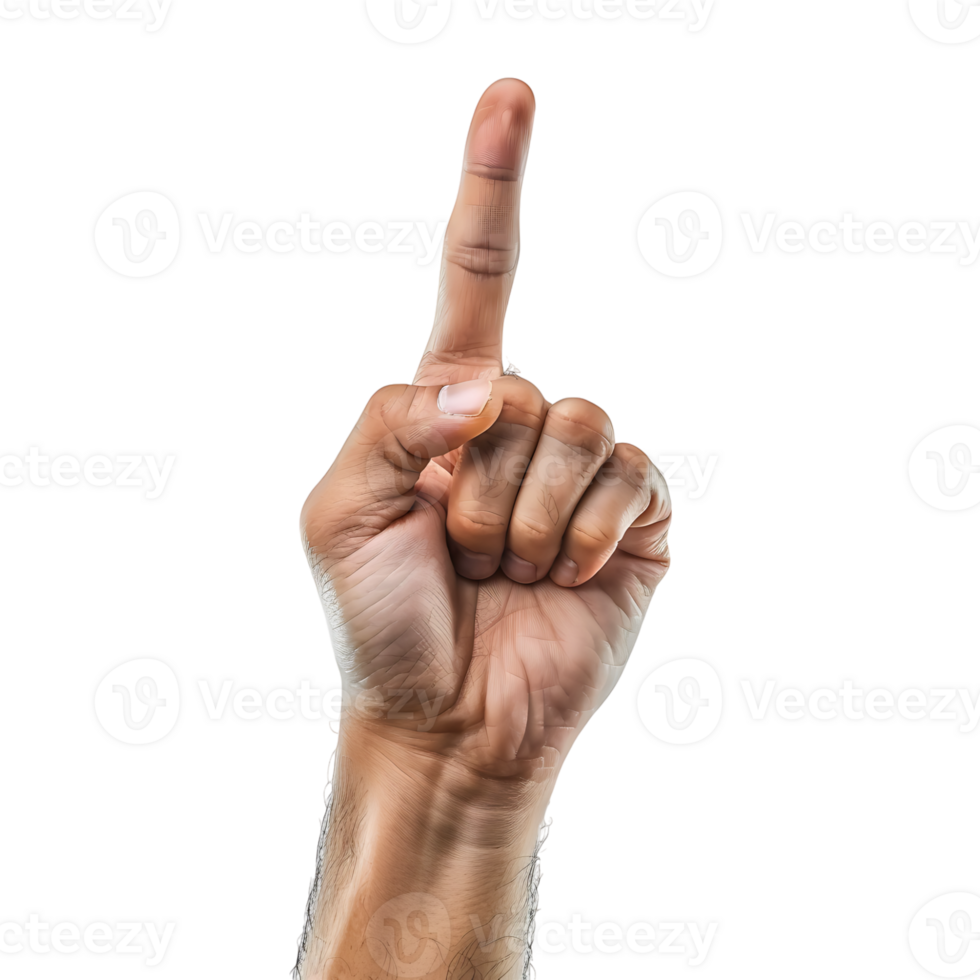 Attention gesture on isolated transparent background png