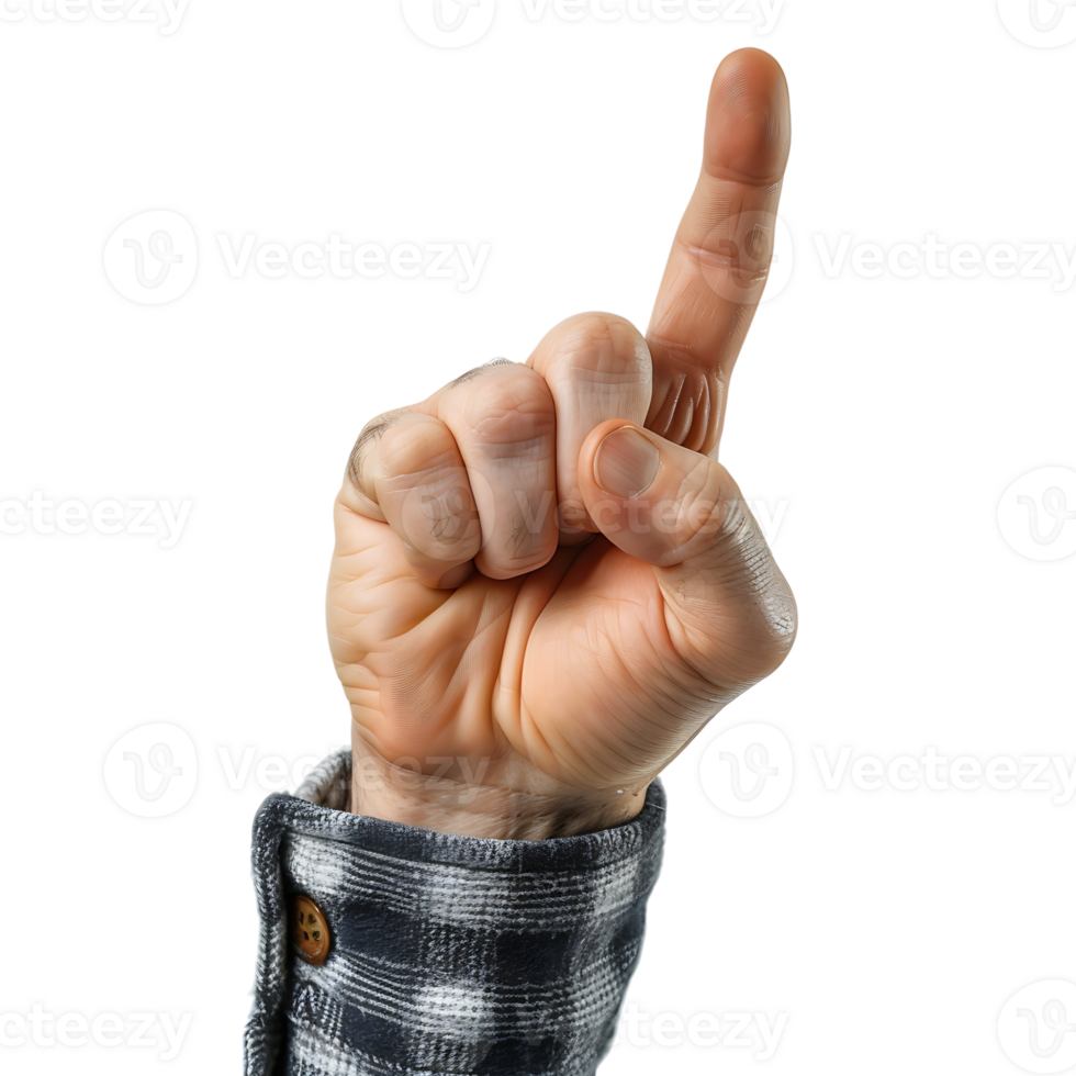 Attention gesture on isolated transparent background png
