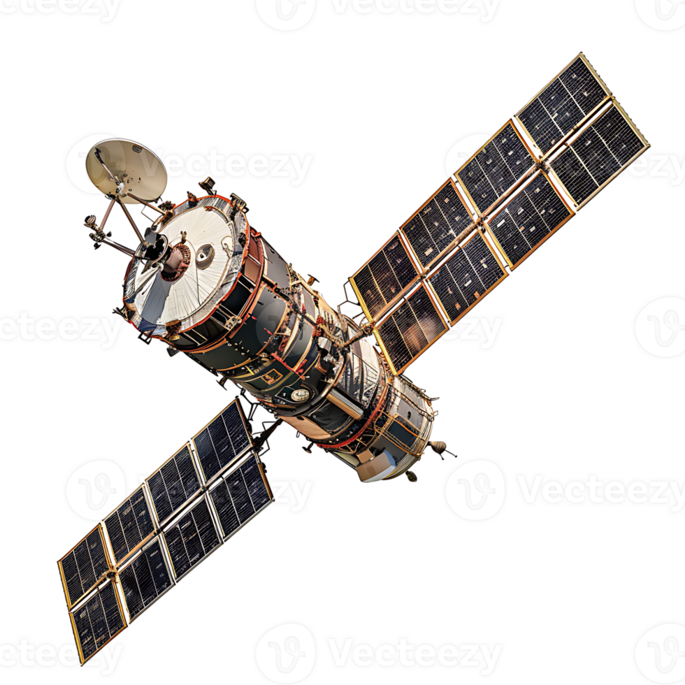 Space satellite on isolated transparent background png