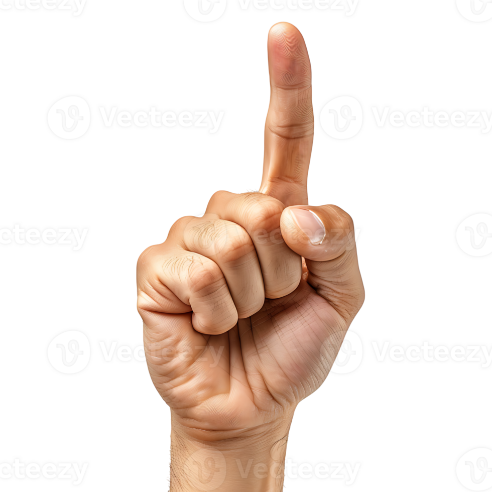 Attention gesture on isolated transparent background png
