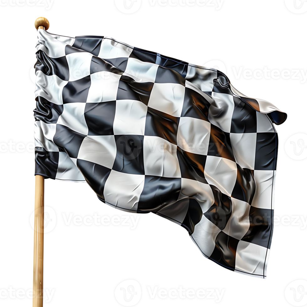 Racing flag on isolated transparent background png