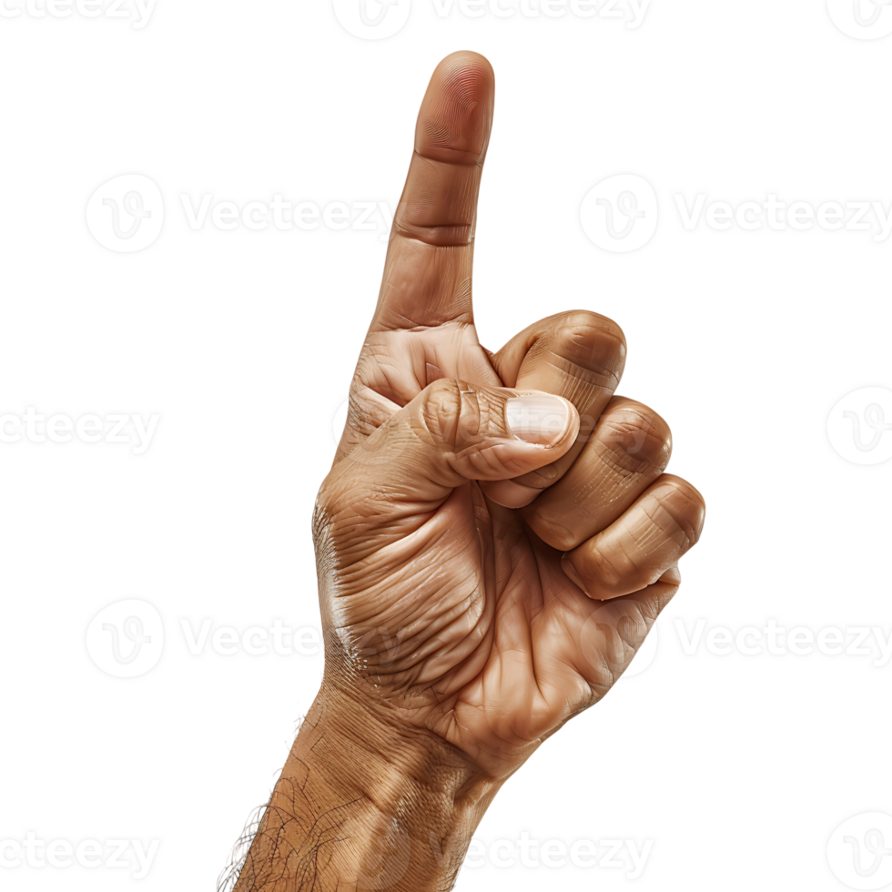 Attention gesture on isolated transparent background png