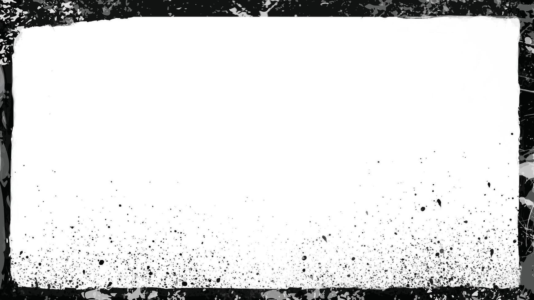 Black grunge texture border frame over white. Element for poster, emblem, sign, logo. illustration vector