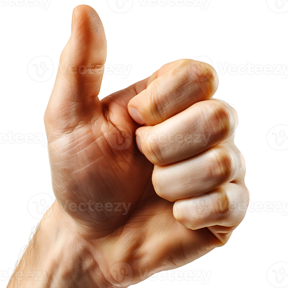 Hand thumbs up on isolated transparent background png