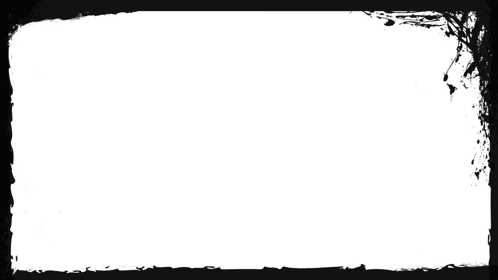 Black dirty border frame over white grain overlay. vector