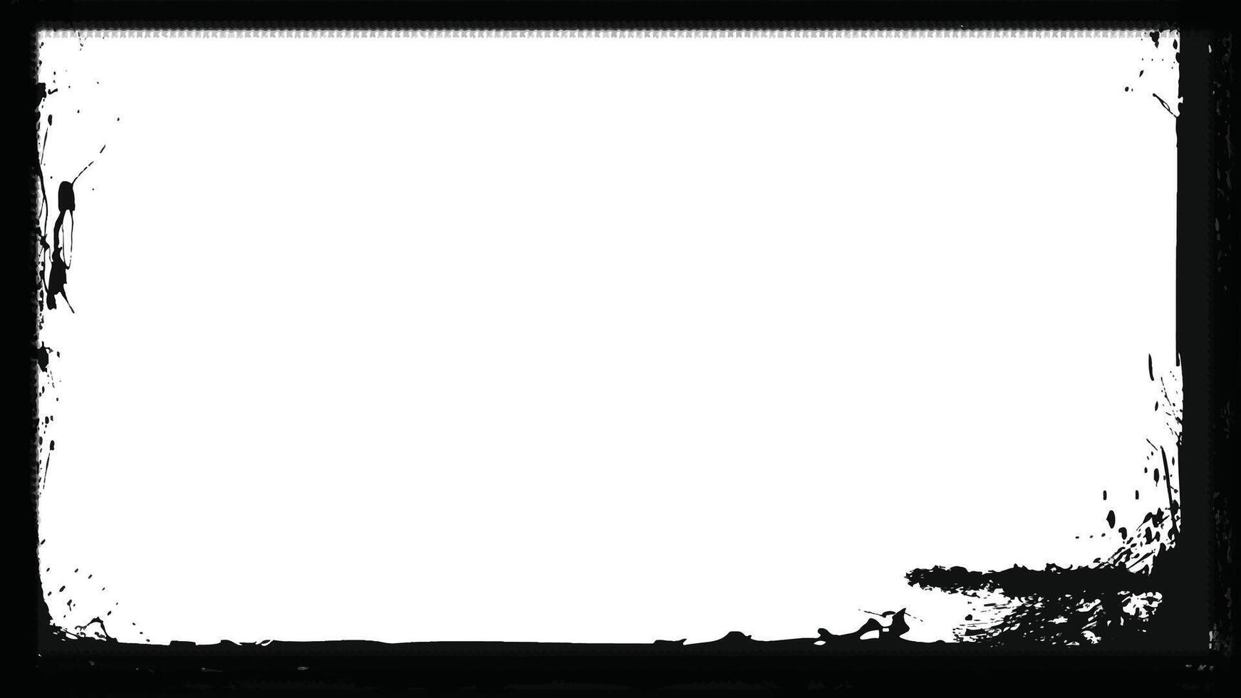 Black dirty border frame over white grain overlay. vector